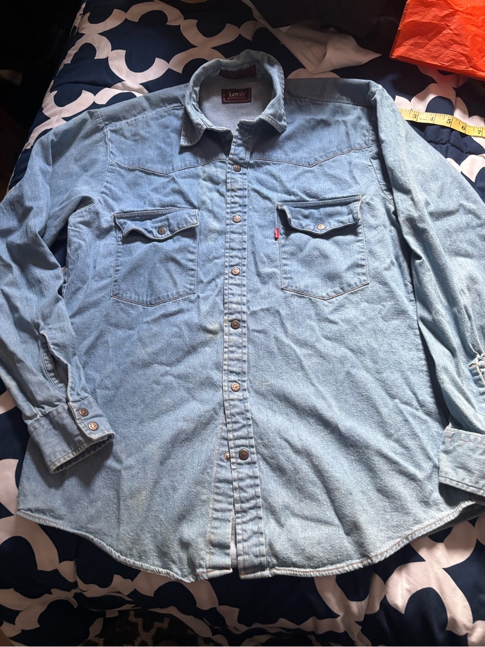 Vintage Levi's Light Blue Denim Western Shirt - Men's